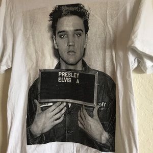 Elvis Black and White Mens Shirt